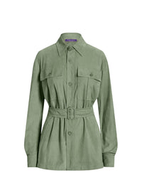 Veste-chemise Isla en cuir - Spring Sage