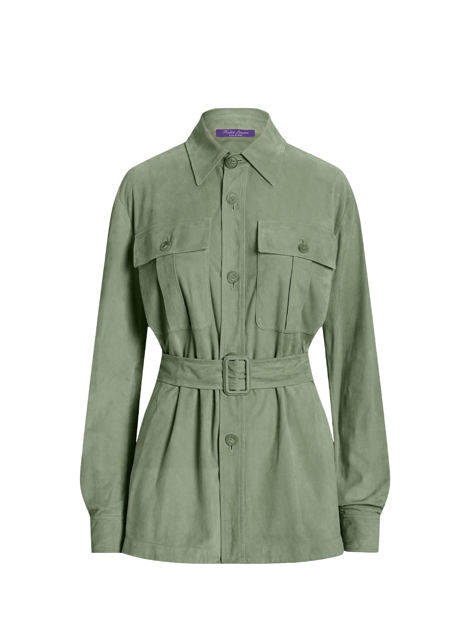 Veste-chemise Isla en cuir - Spring Sage