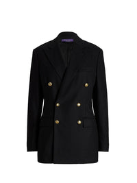 Veste Shelden en crêpe de laine - Black & Light Brass