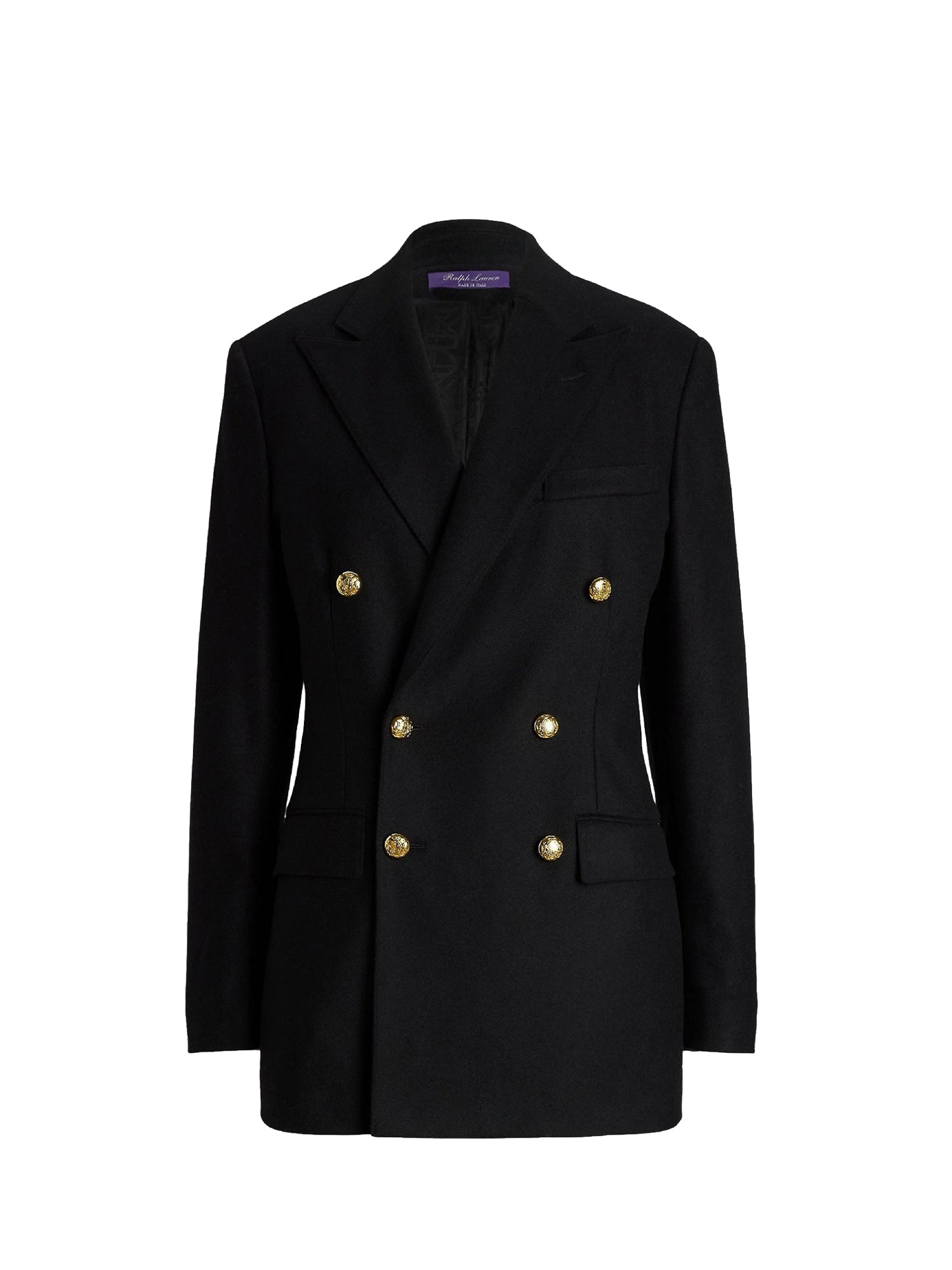 Veste Shelden en crêpe de laine - Black & Light Brass