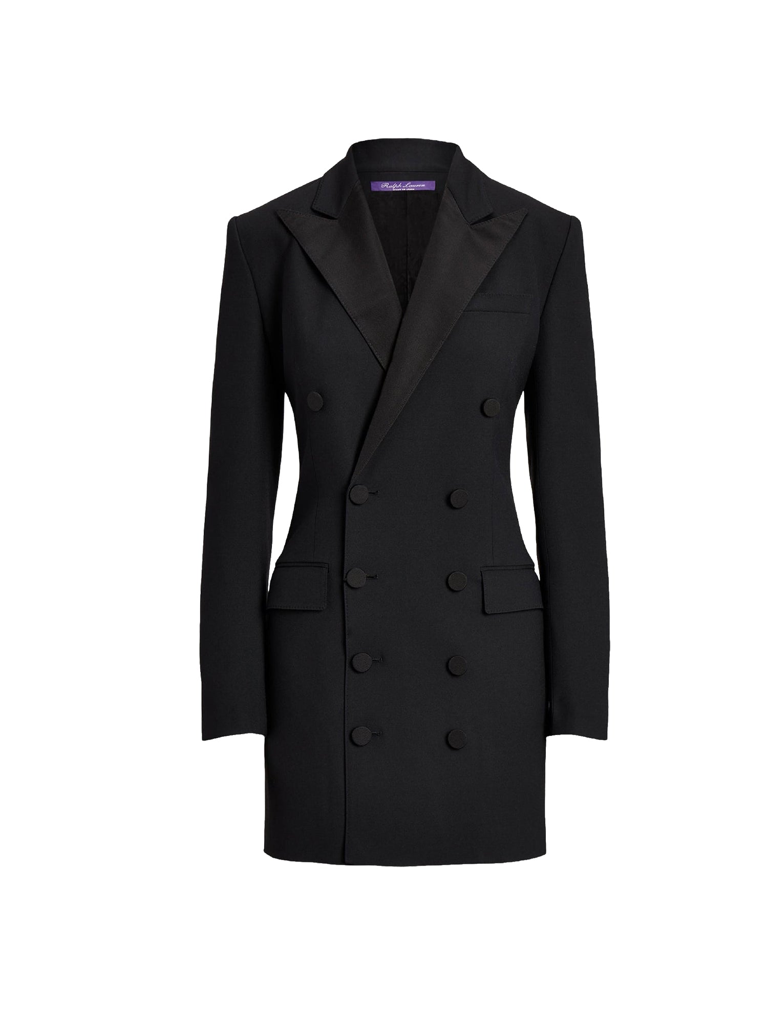 Robe de cocktail croisée Cottrell en laine et soie mélangée - Black