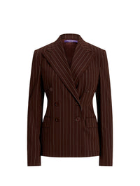 Veste Safford en laine milleraies - Brown & Cream