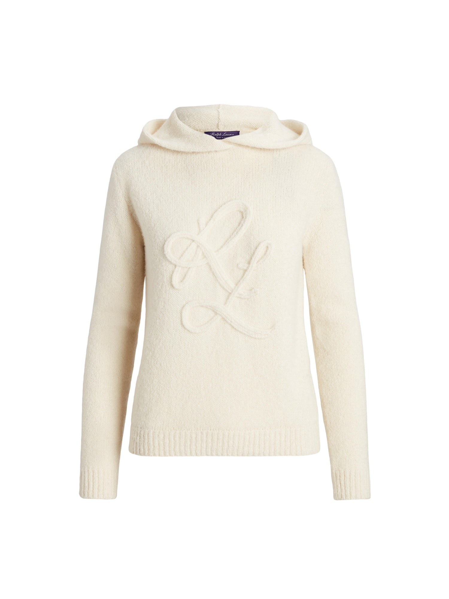 RL hooded jumper in curly cashmere - Lux Cream