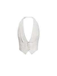 Gilet Cadie en piqué de coton - White