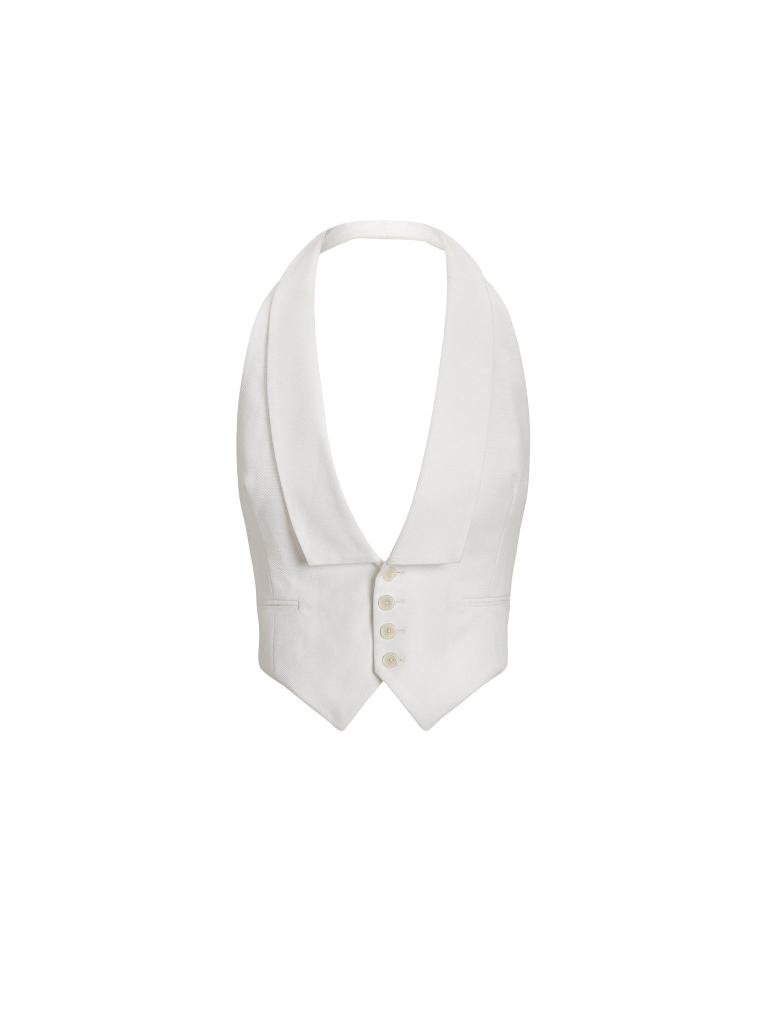 Gilet Cadie en piqué de coton - White