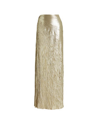 Metallic pleated Duvall skirt - Quartz Tan