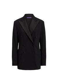 Veste de smoking Shelden en crêpe de laine - Black