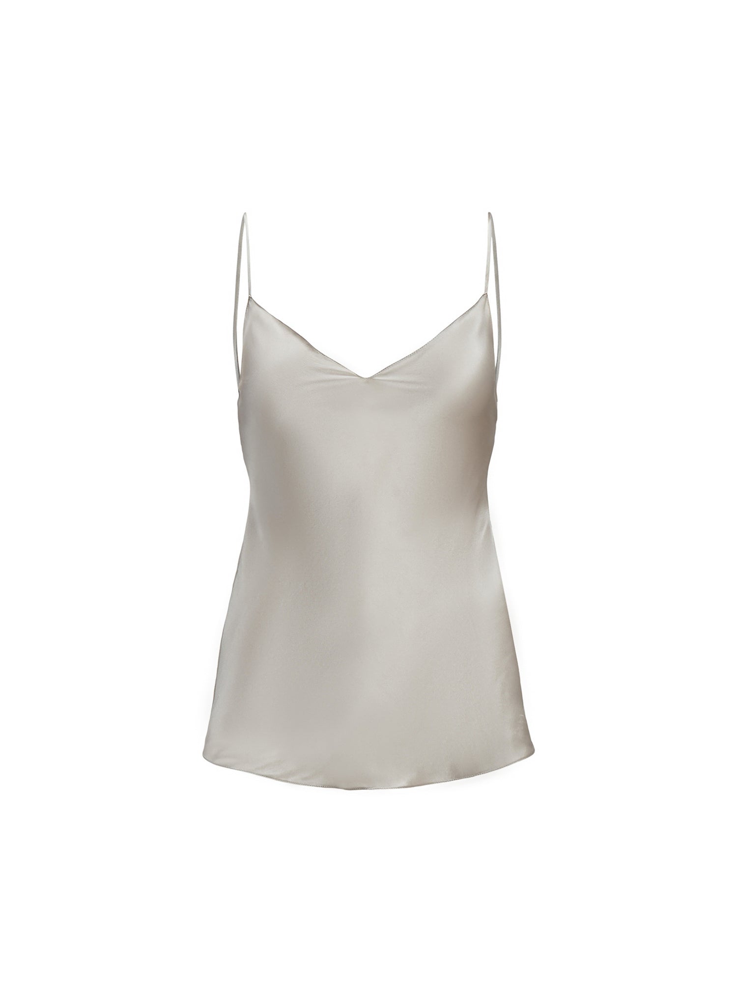 Caraco Annelia charmeuse de soie délavée - Taupe Grey
