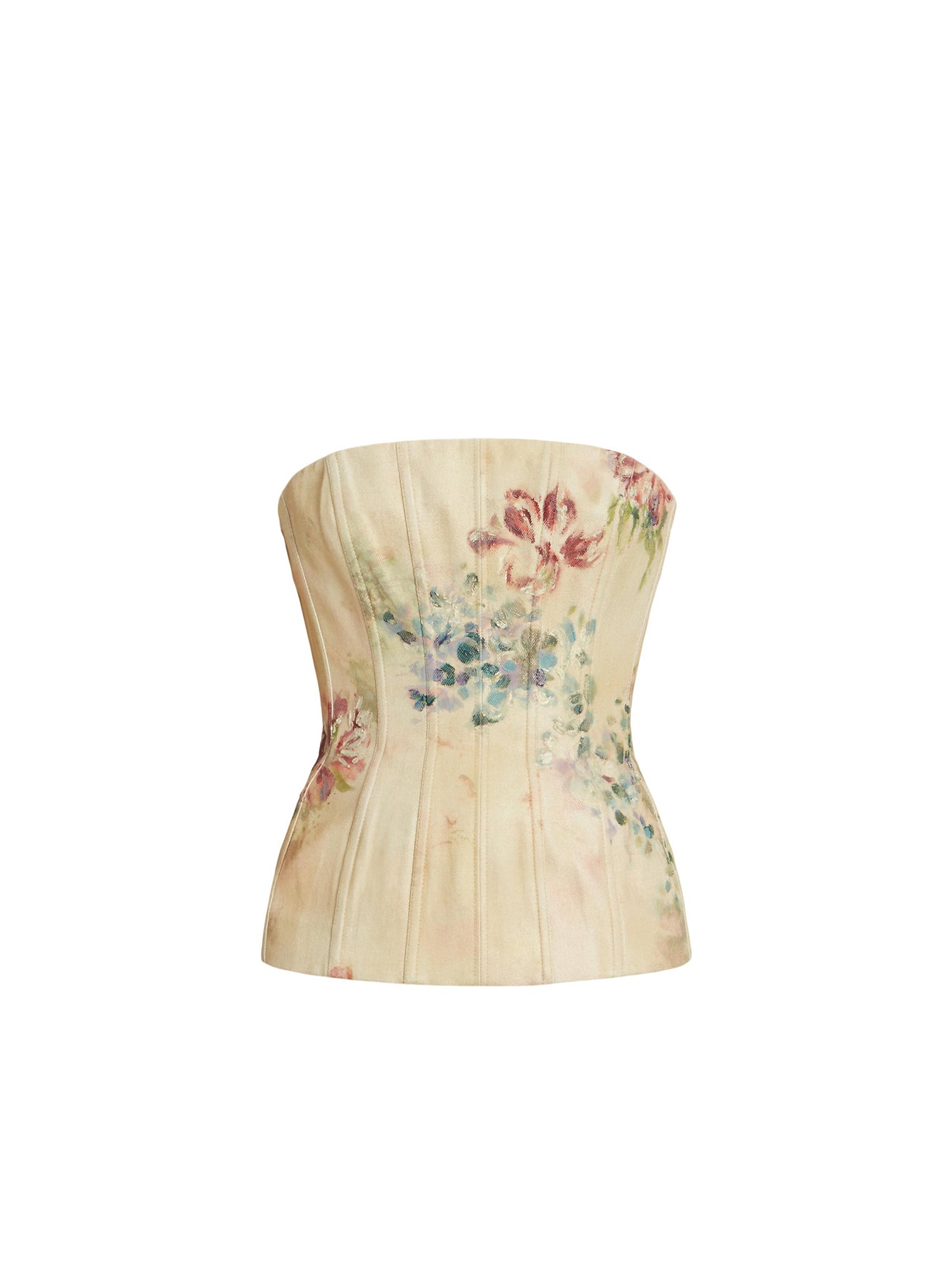 Bustier Evia fleuri en denim - Faded Floral