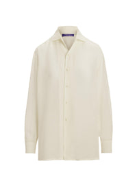 Casual capri shirt in linen voile - Lux Cream