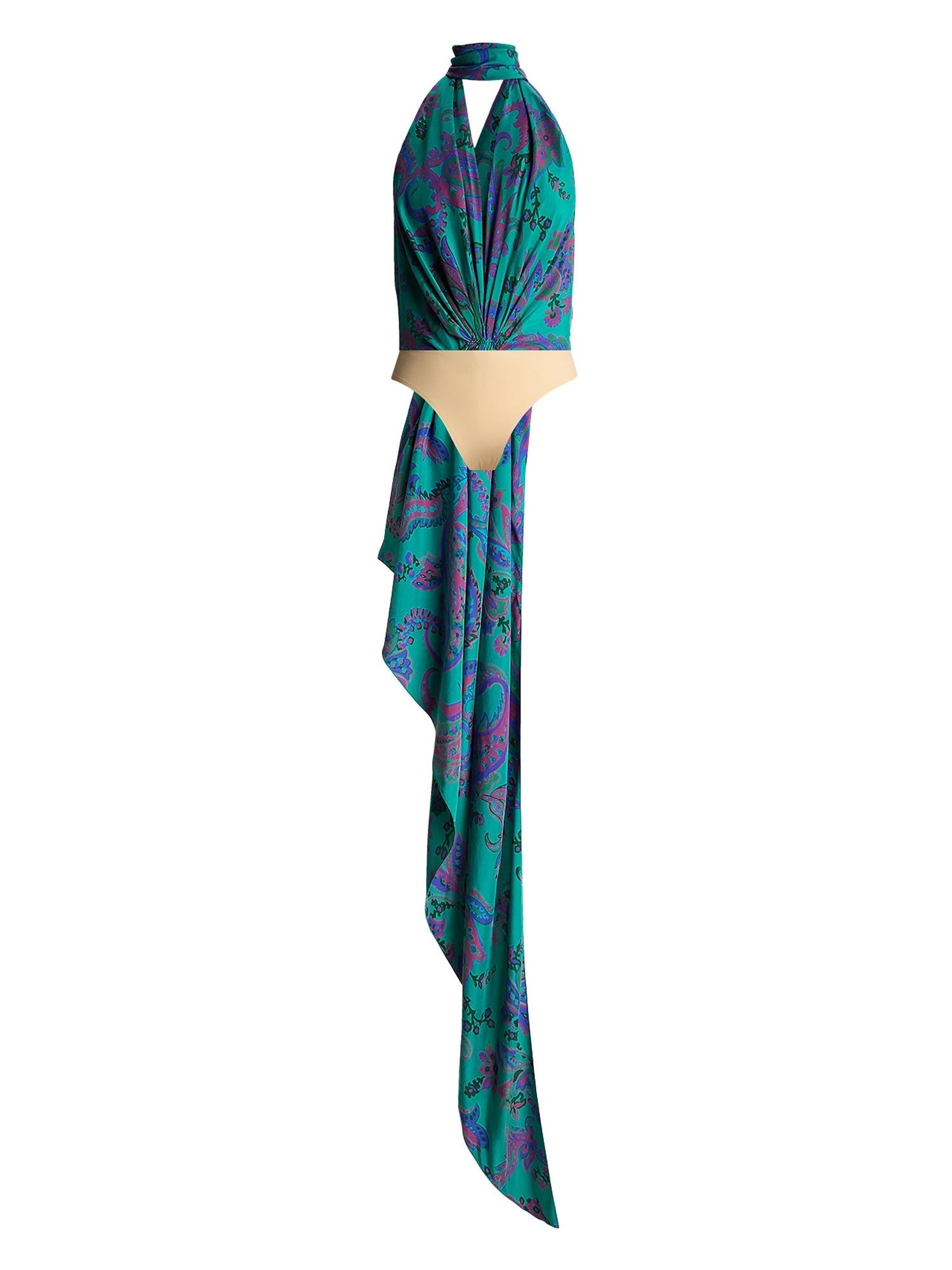 Top Jarvis motif cachemire en soie habotai - Blue Multi
