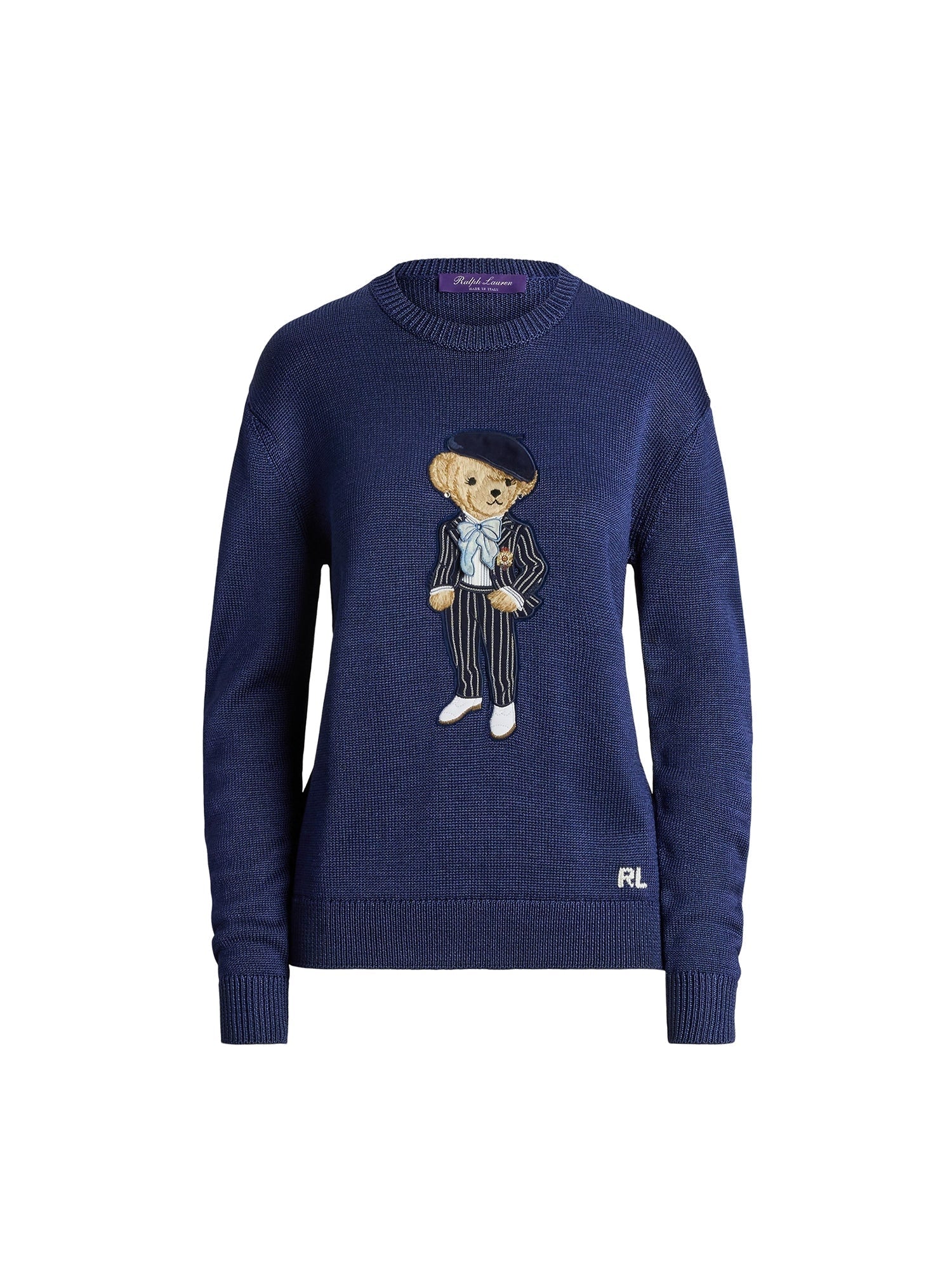 Pull Cricket Polo Bear en soie - Dark Sapphire