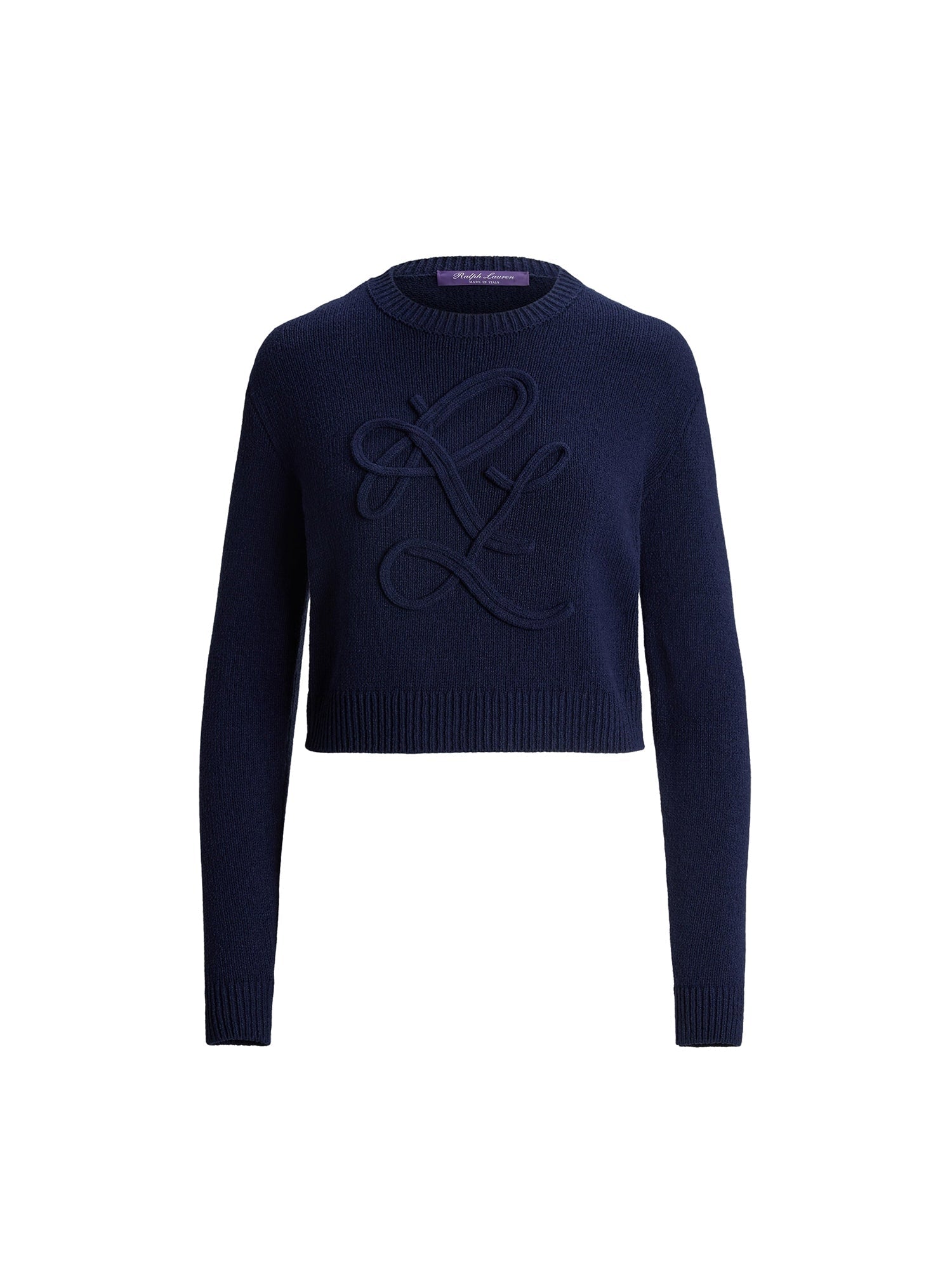Pull RL en soie bouclée - Lux Navy