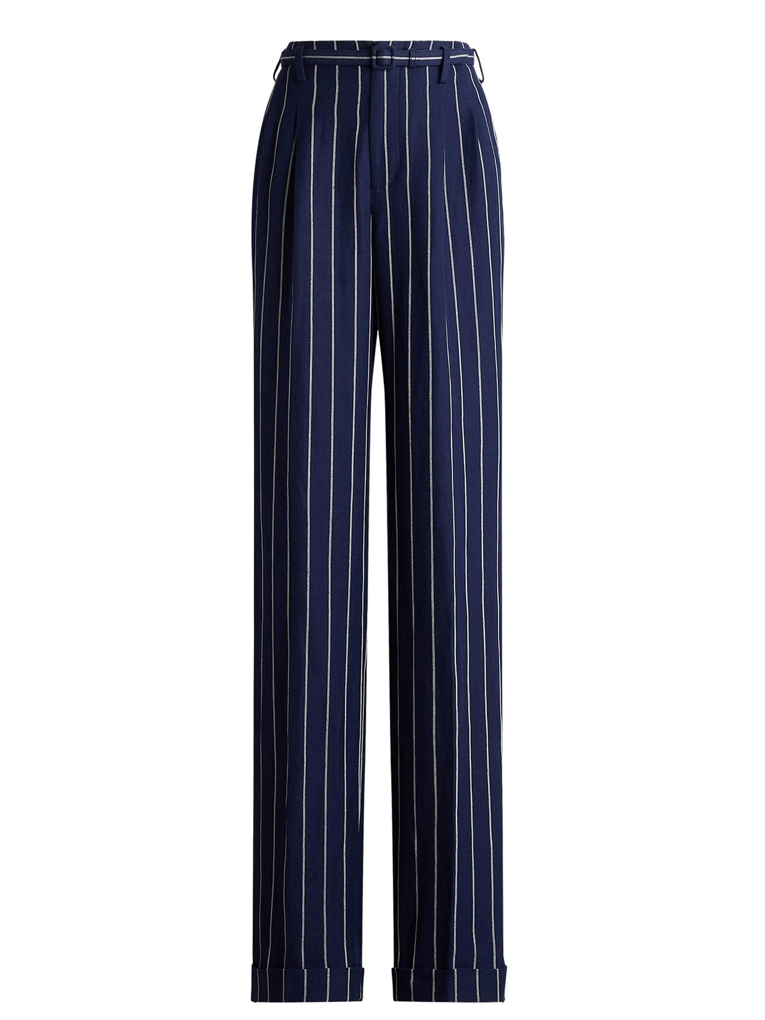 Pantalon rayé Stamford en lin et coton - Lux Navy & Cream