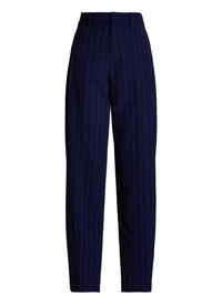 Pantalon Cassidy en laine milleraies - Navy & Cream