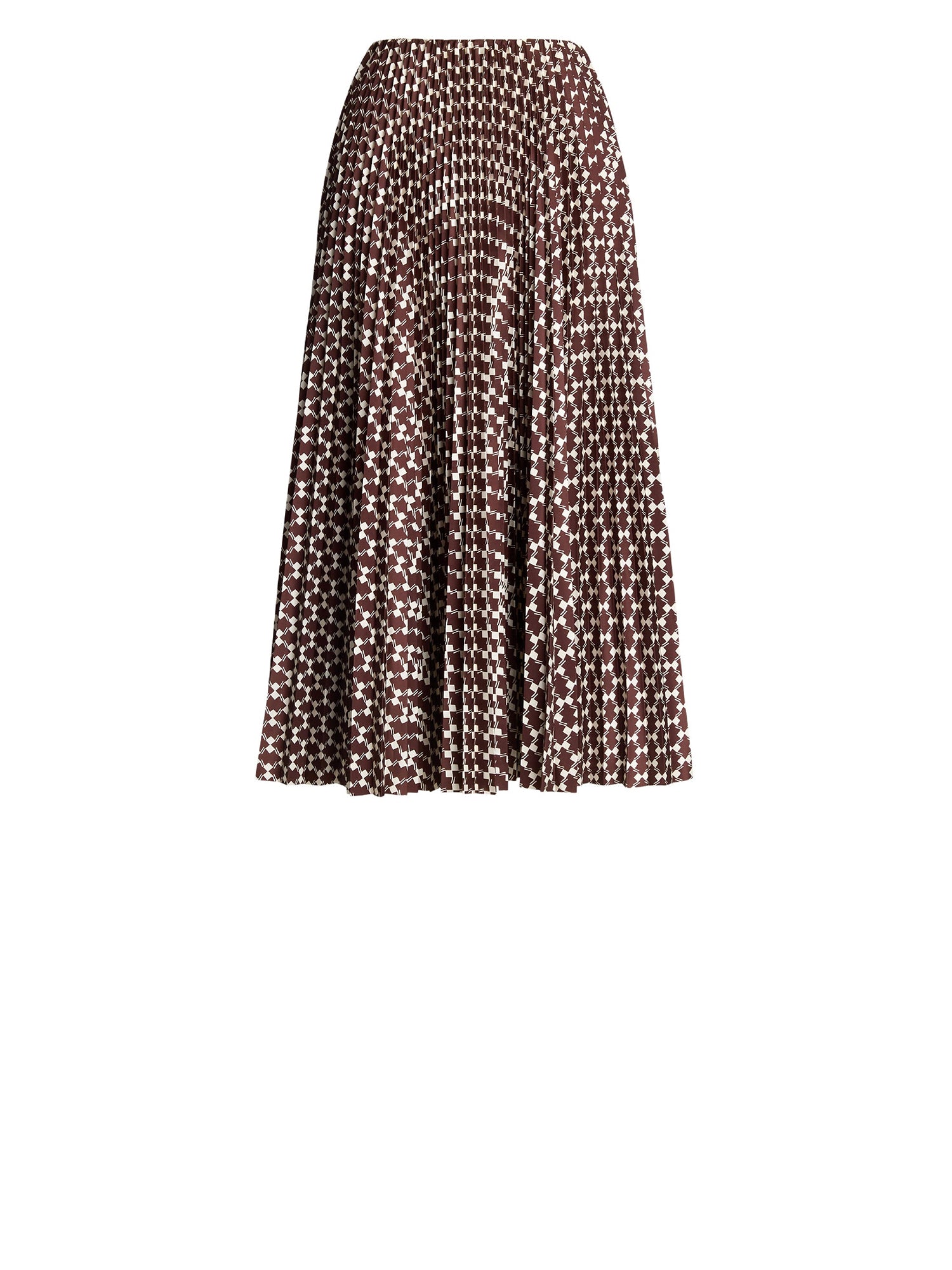 Jupe plissée Trivelas à motif taffetas - Mocha & Lux Cream