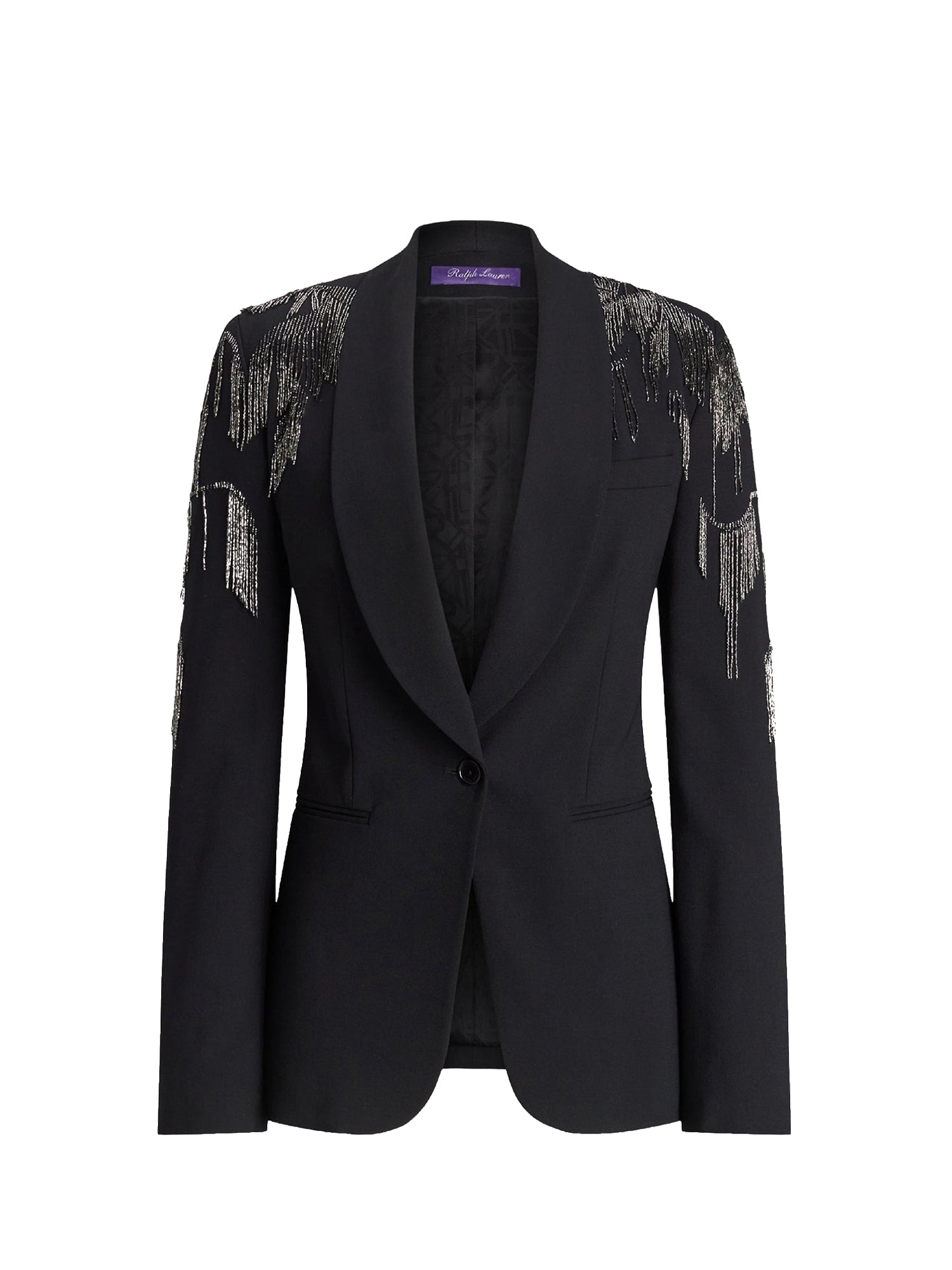 Veste Tamara décorée en crêpe de laine - Black