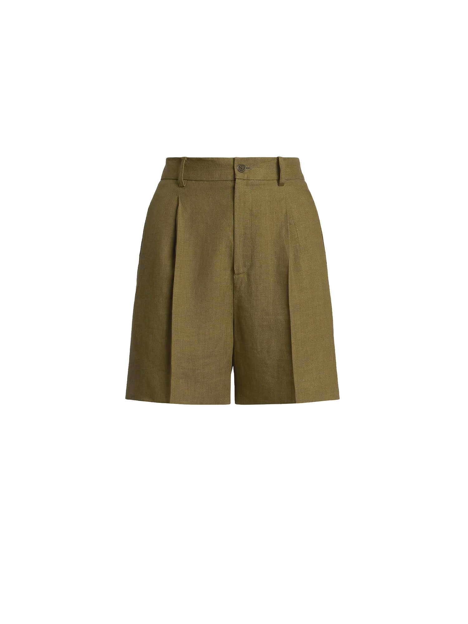 Short Tracy plissé en lin - Moss