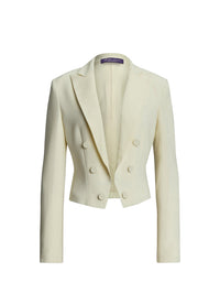Veste de smoking Spencer en crêpe de laine - Lux Cream