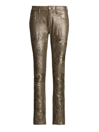 160 denim slim jeans with decoration - Champagne