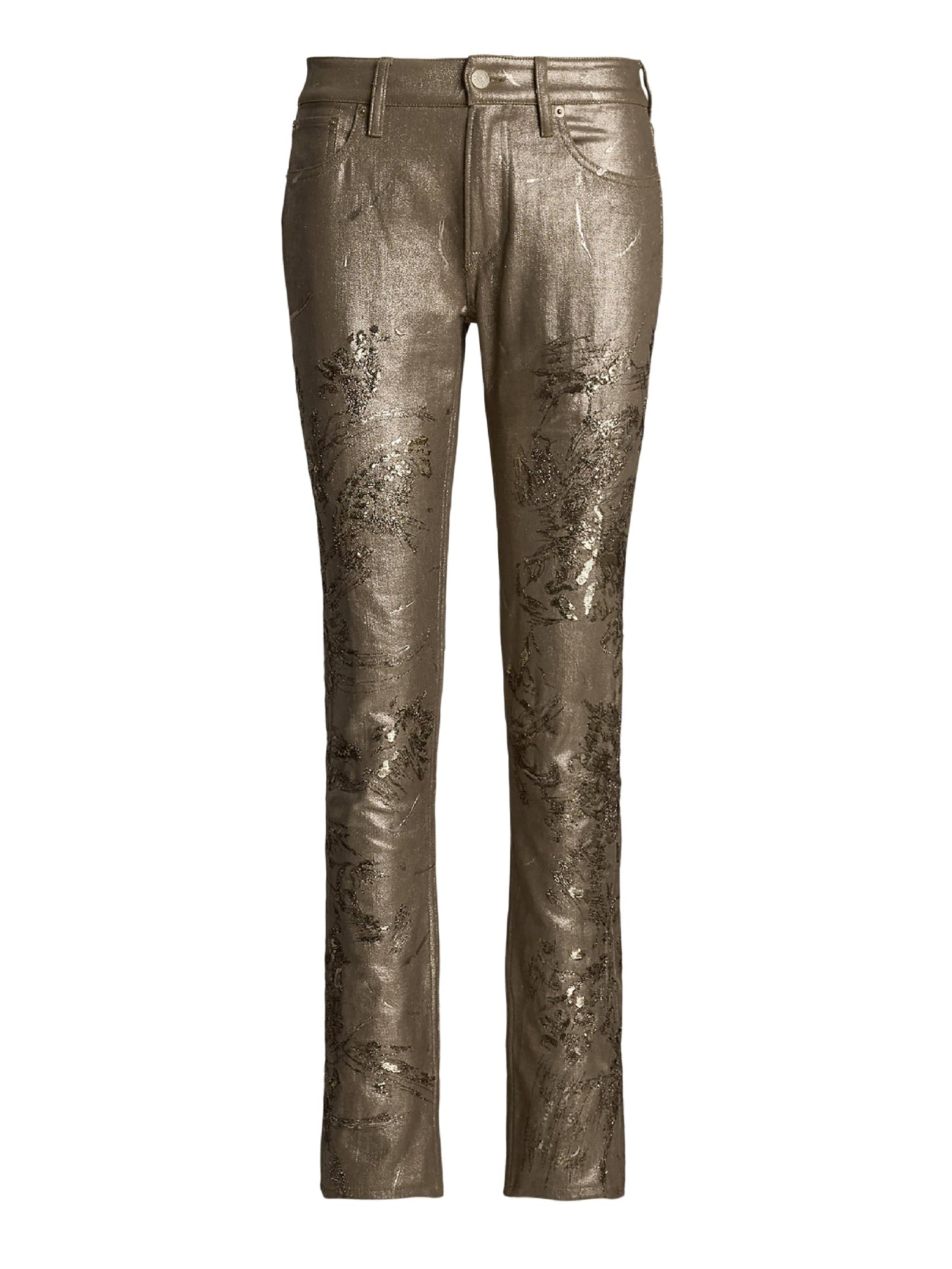 160 denim slim jeans with decoration - Champagne