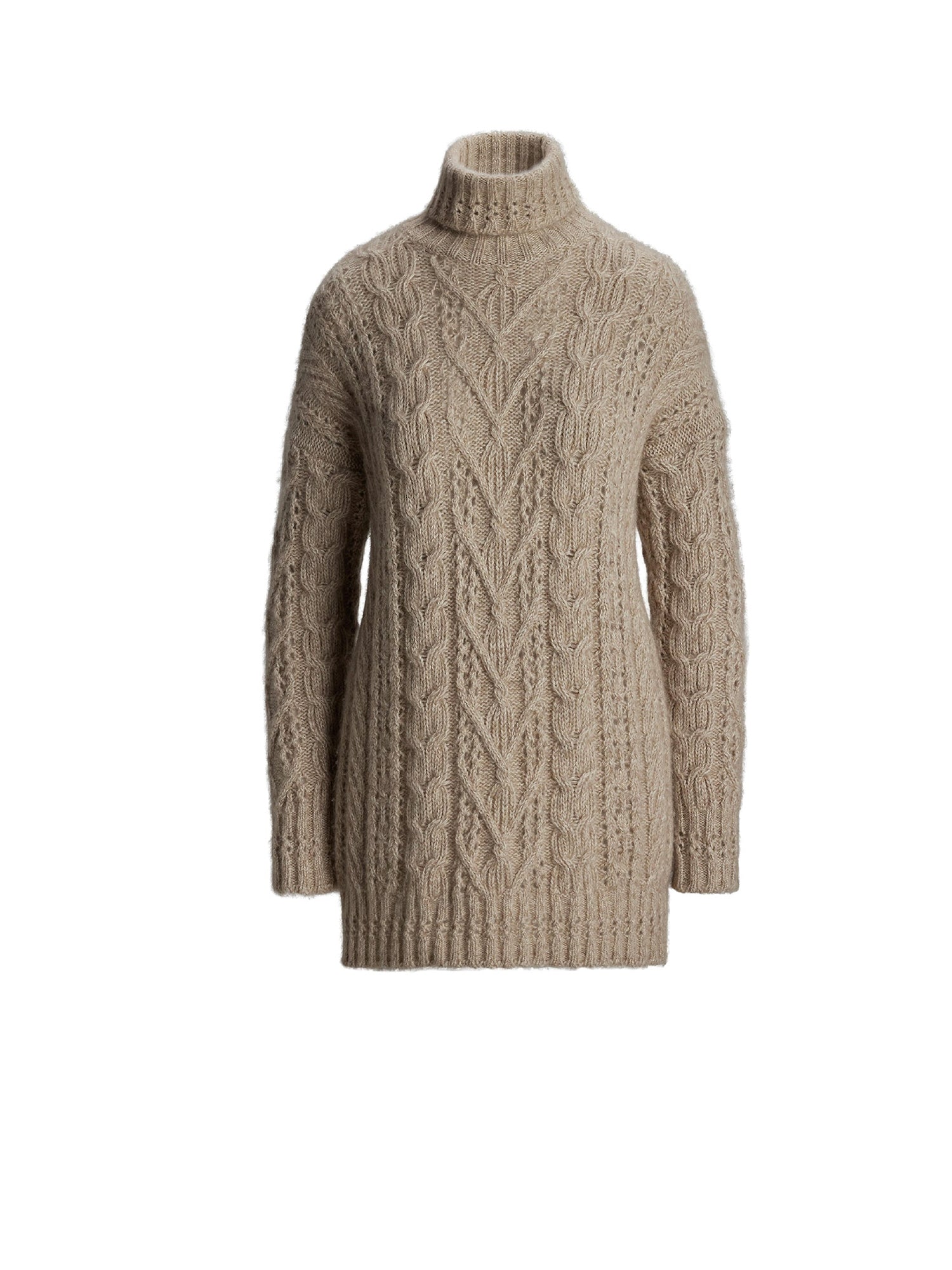 Twisted cashmere turtleneck jumper - Mineral Mouline