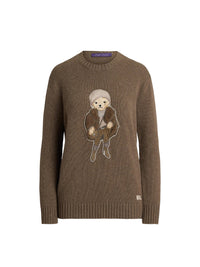 Pull Winter Polo Bear en cachemire - Taupe Melange