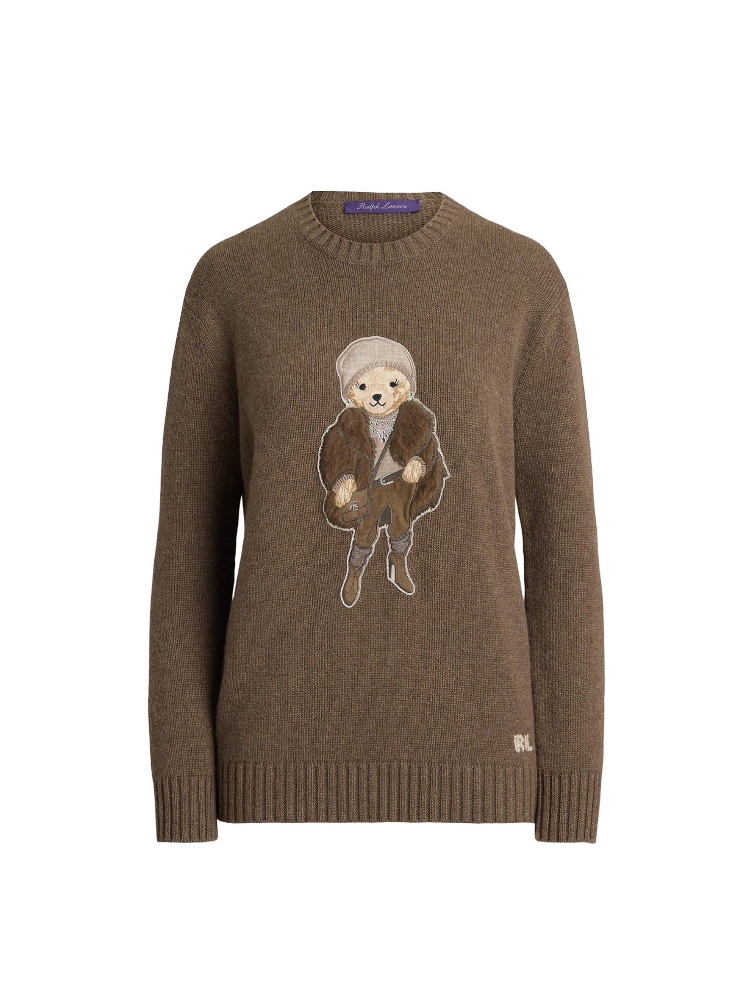 Pull Winter Polo Bear en cachemire - Taupe Melange