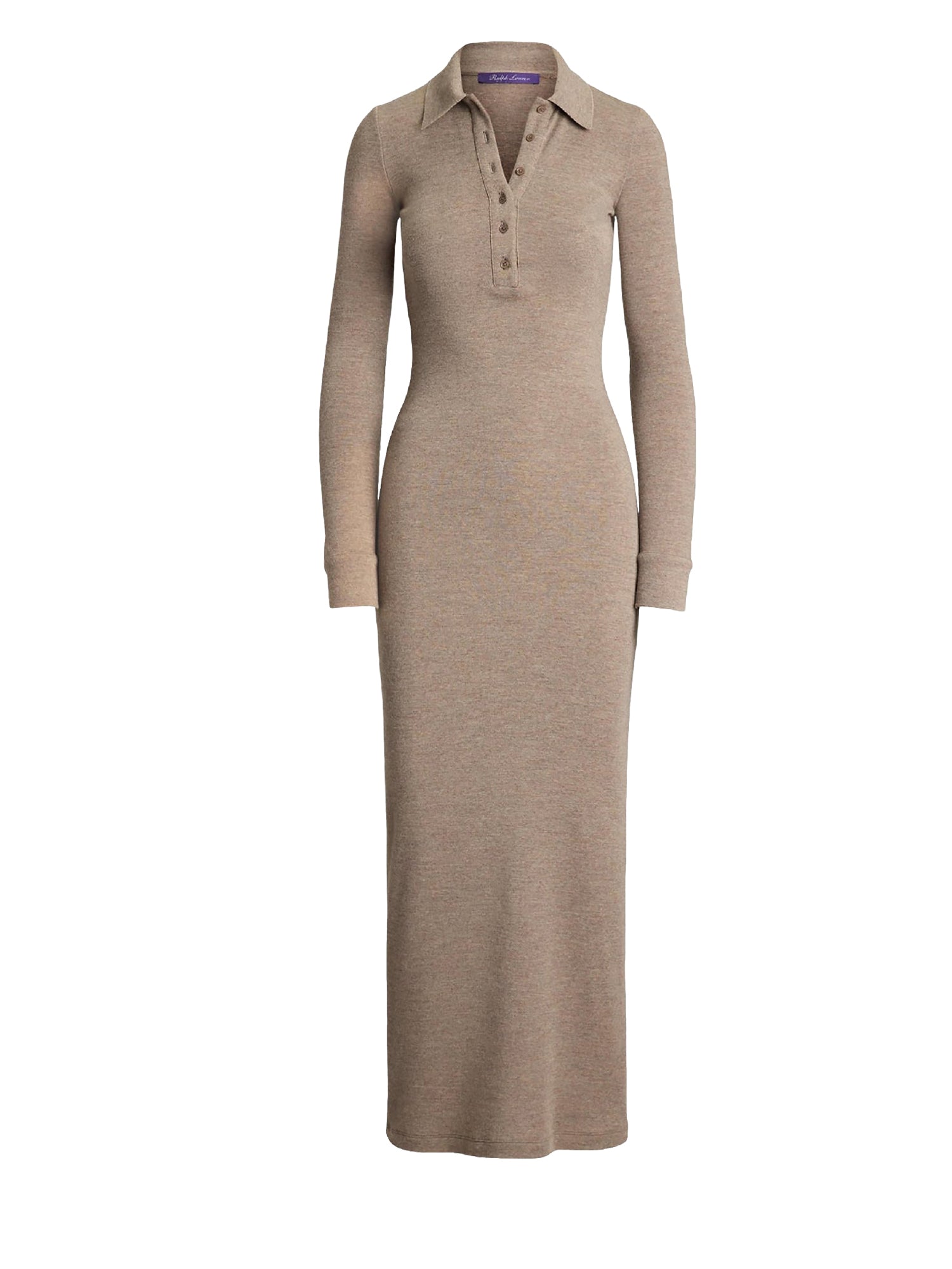 Wool polo dress - Truffle