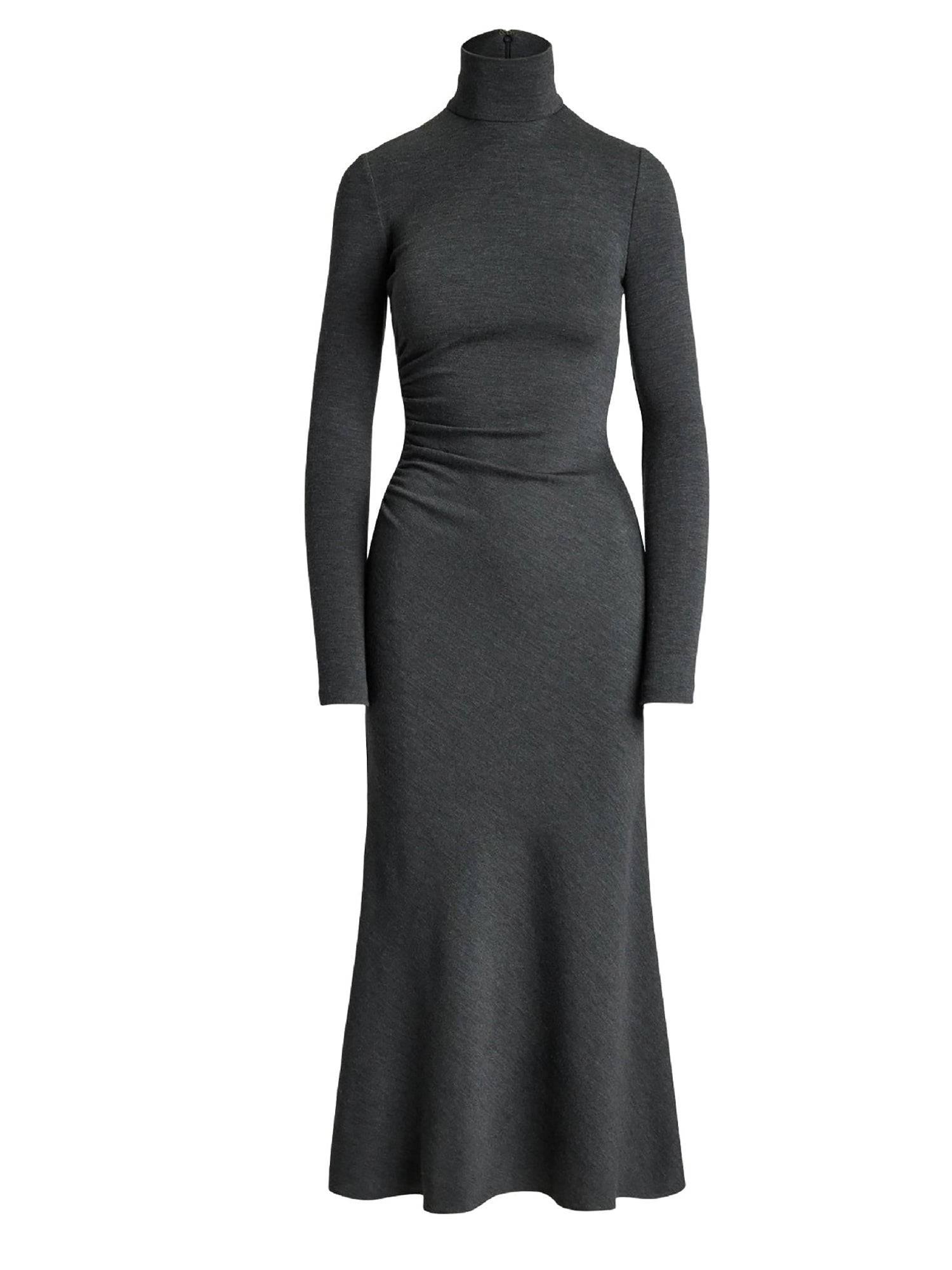 Robe col roulé jersey en laine - Medium Grey