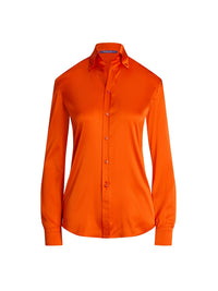 Chemise Cameron Straight Fit en soie - Bright Orange