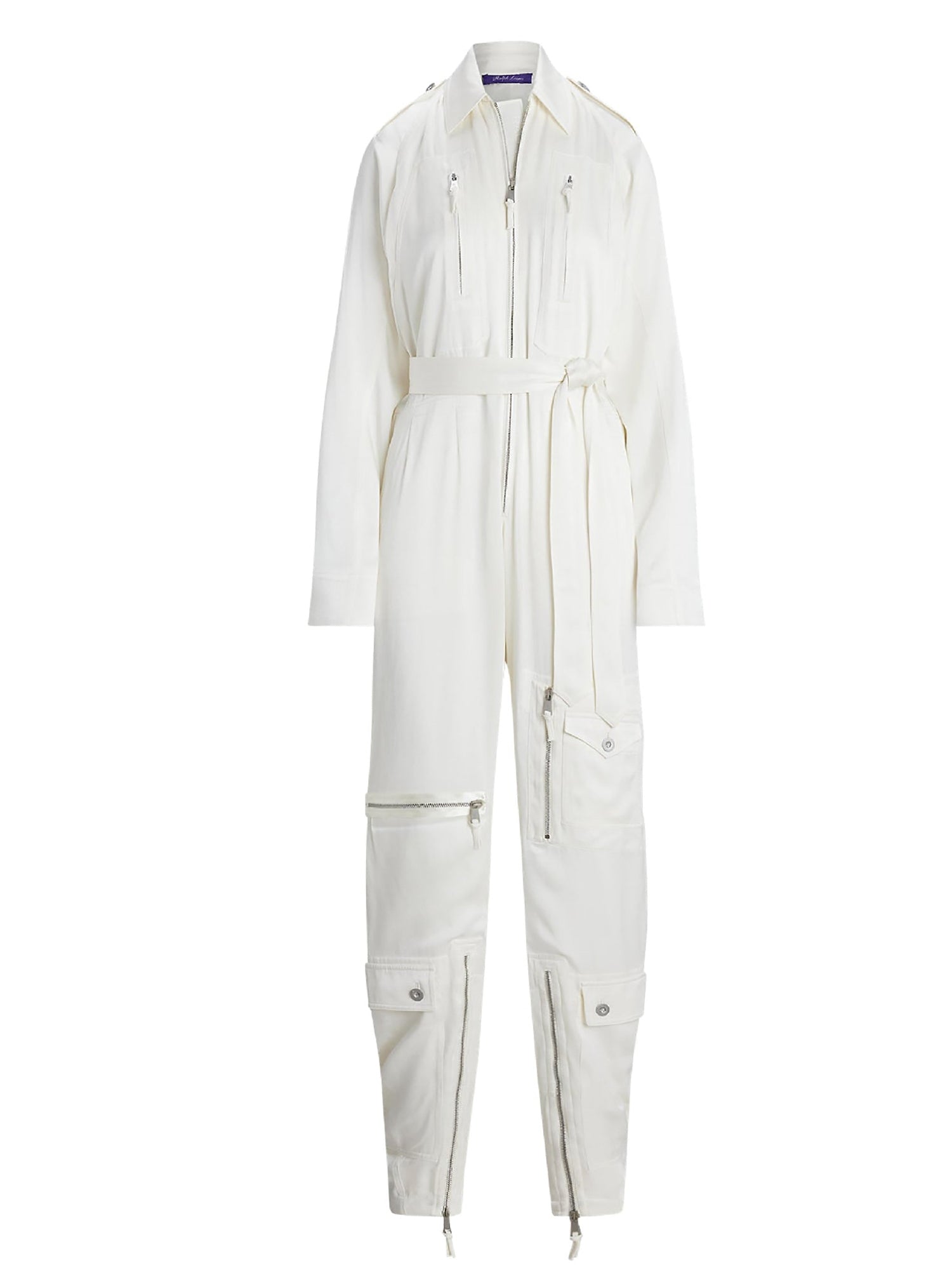 Combinaison Eve en crêpe et satin - Off White