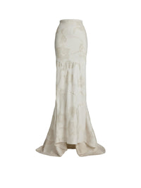 Jupe Addi fleurie décorée en soie - Lux Cream