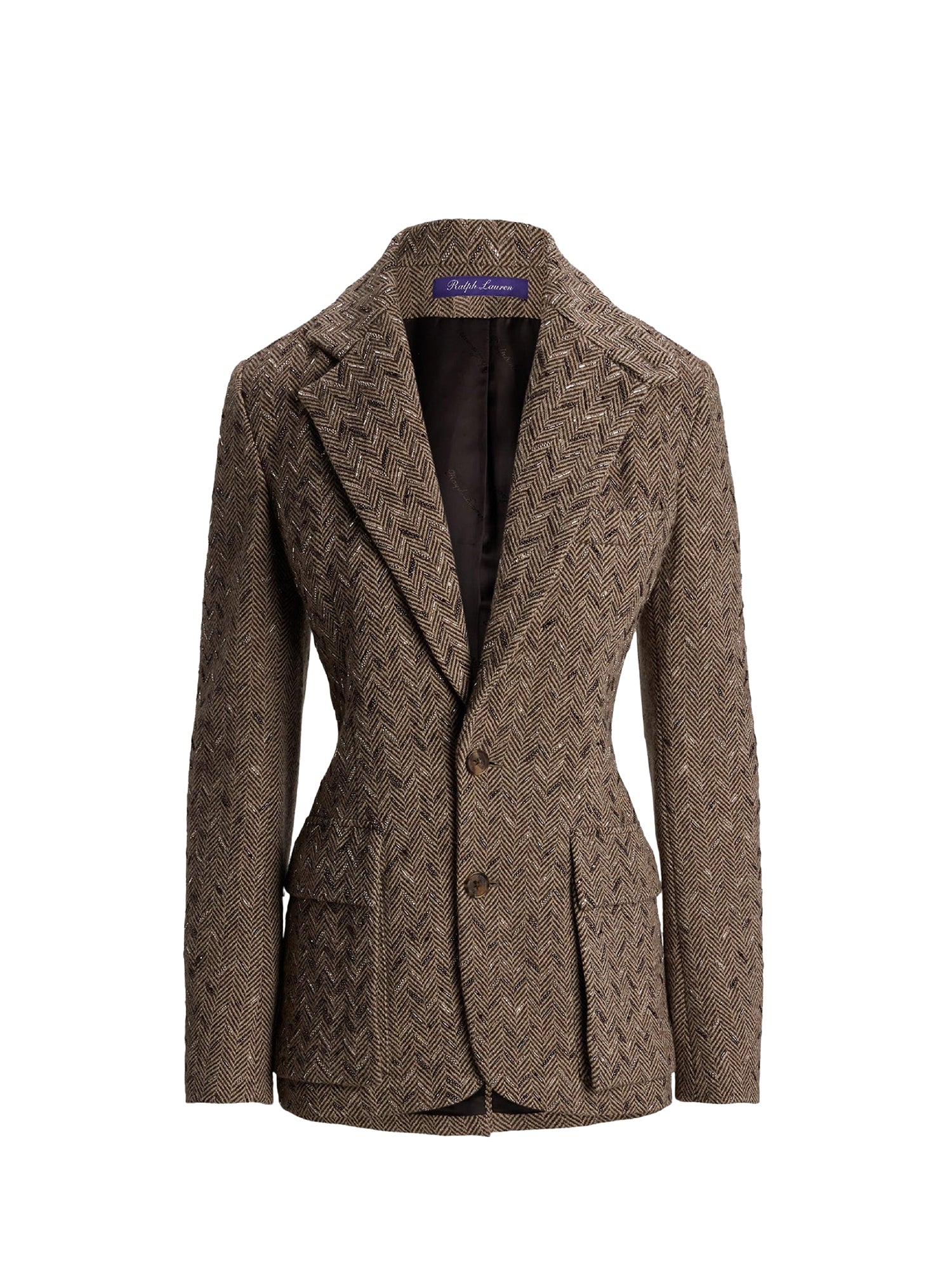 Veste Shirlee décorée à chevrons en laine - Brown & Cream
