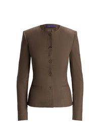 Washed flannel Jennette jacket - Taupe