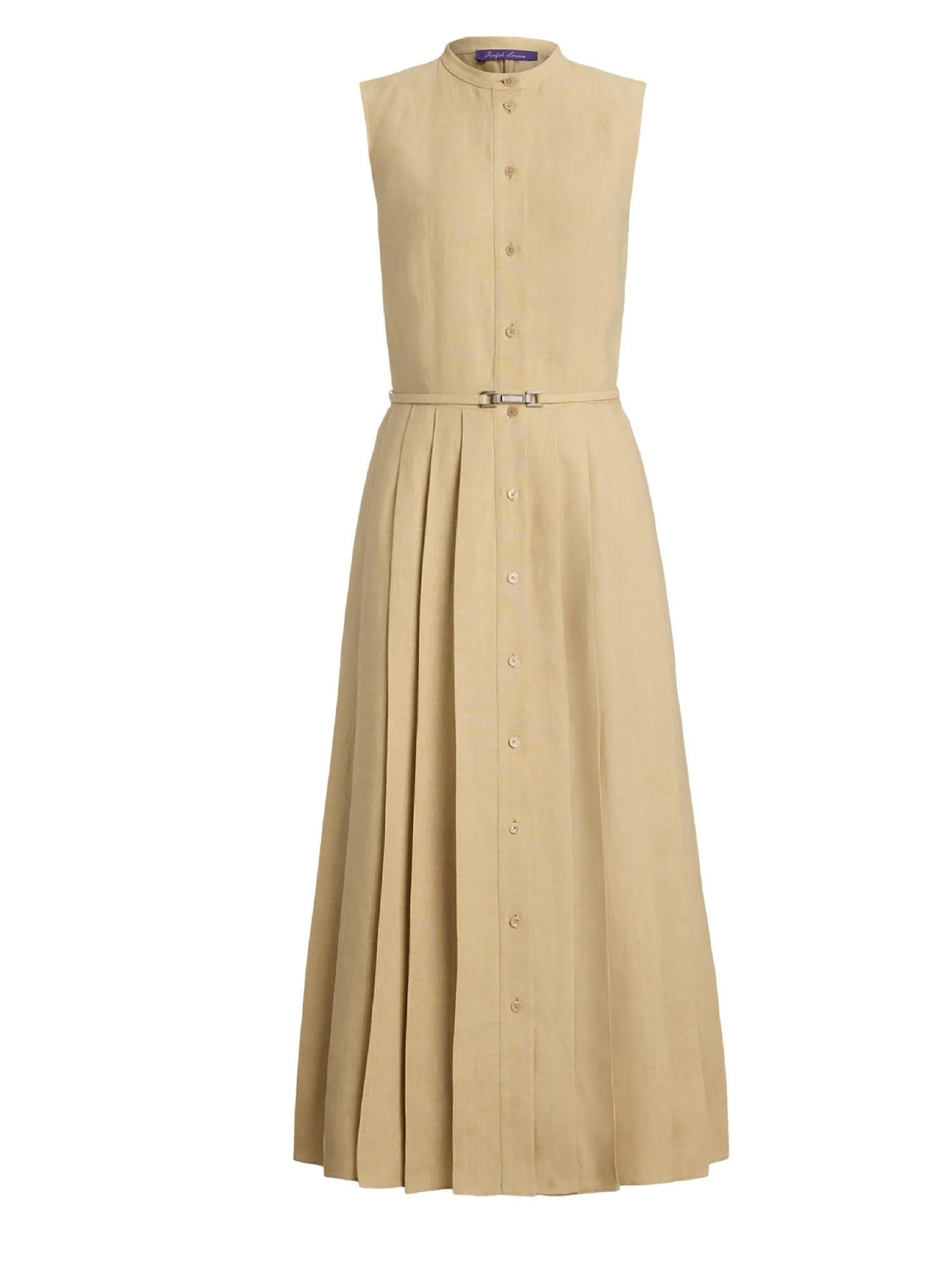 Kennedi sleeveless dress in linen - Light Sand