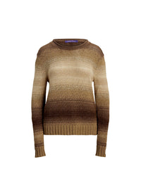 Pull col roulotté en lin mélangé ombré - Lux Tan & Multicolore