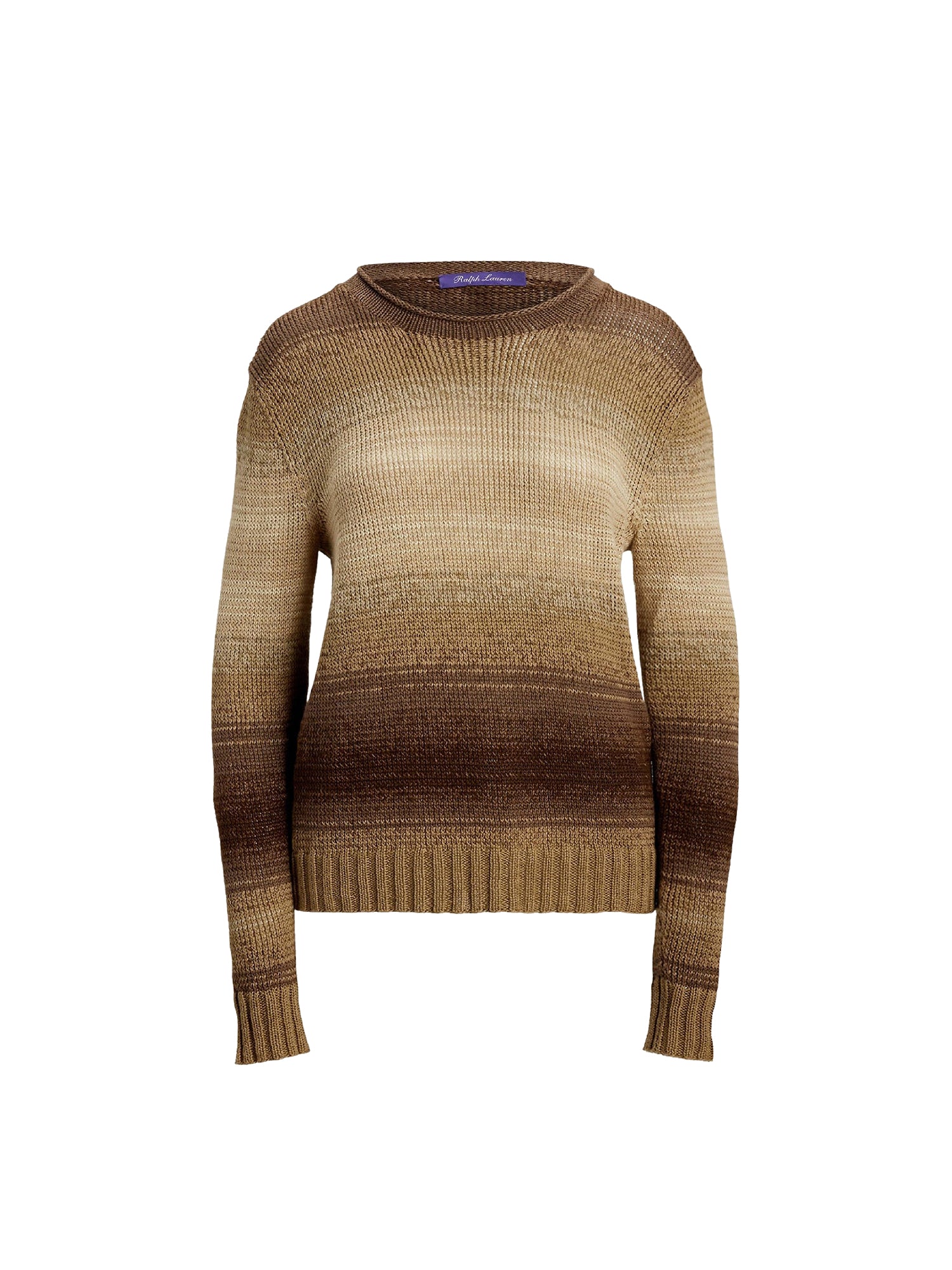 Pull col roulotté en lin mélangé ombré - Lux Tan & Multicolore