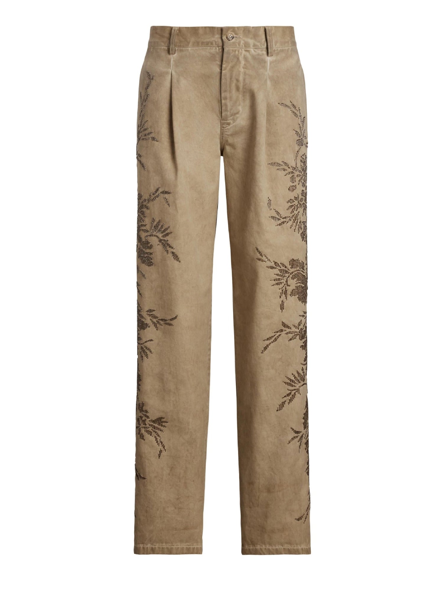 4pcs / NEW // LUX TAN PLEATED FULL LENGTH FALLON CHINO