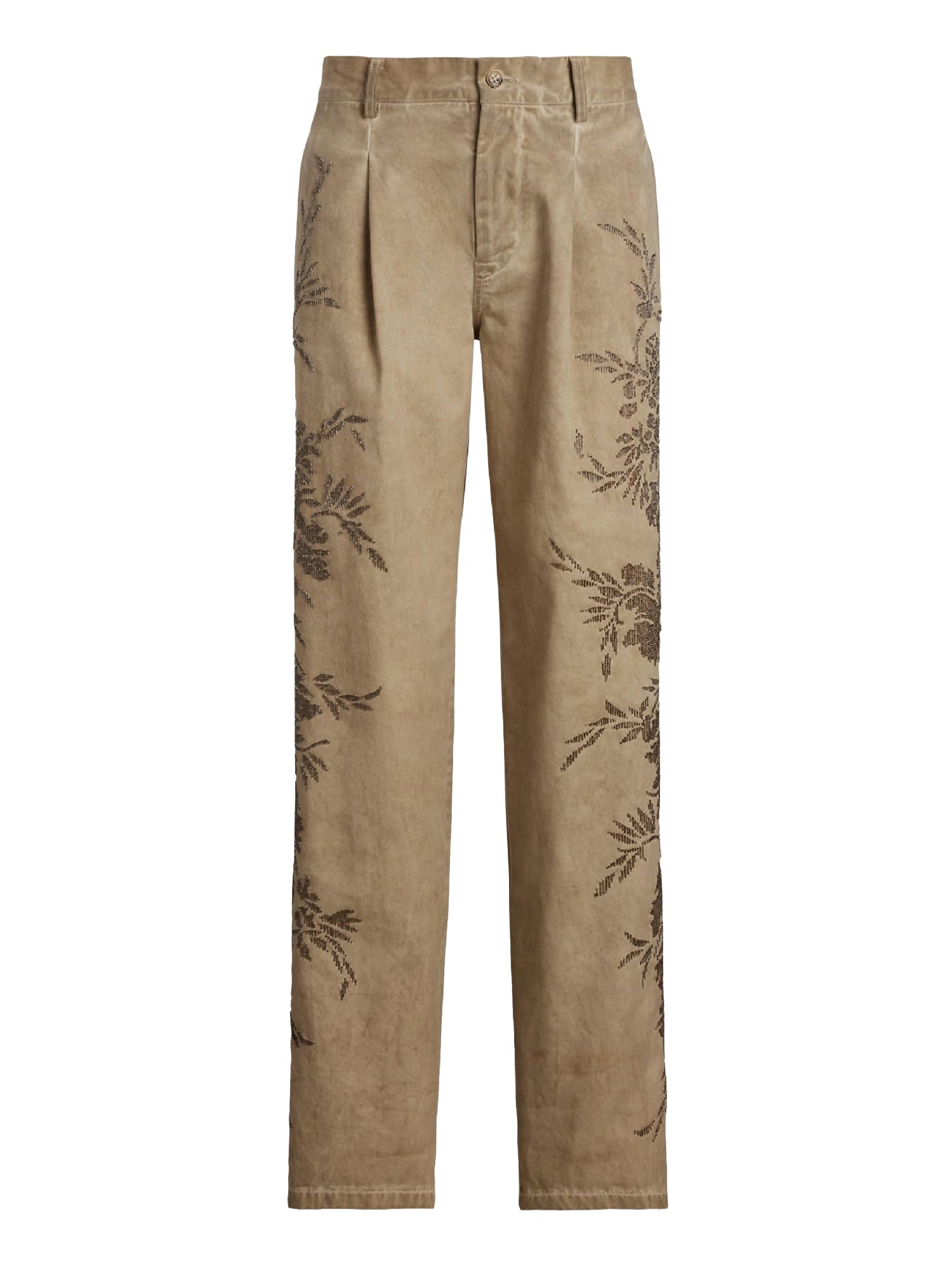 Fallon trousers decorated in cotton chino - Lux Tan