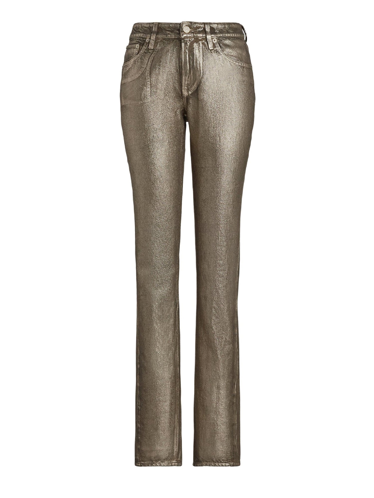 160 slim jeans in coated denim - Champagne