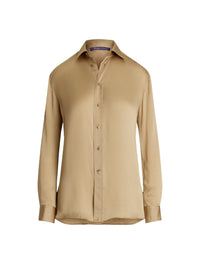 Chemise Adrien Relaxed en soie - Lux Tan