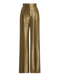Dean trousers in metallic satin - Dusty Sage