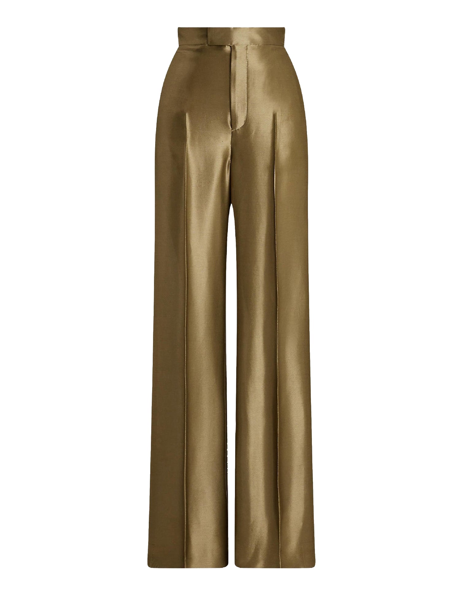 Dean trousers in metallic satin - Dusty Sage