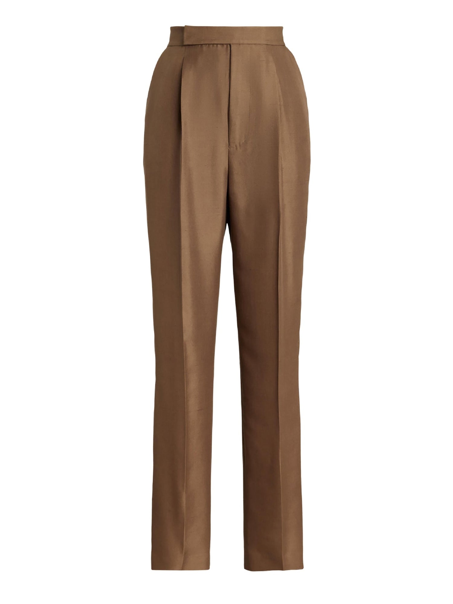 Evanne trousers in silk shantung - Cocoa