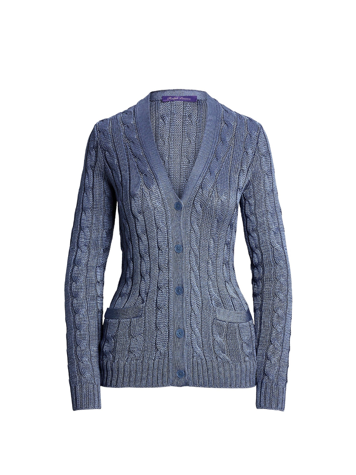 Pull cardigan torsadé en soie - Cornflower