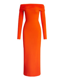 Robe de cocktail épaules dégagées - Bright Orange