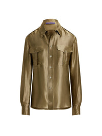 Chemise Natalie en satin métallisé - Dusty Sage