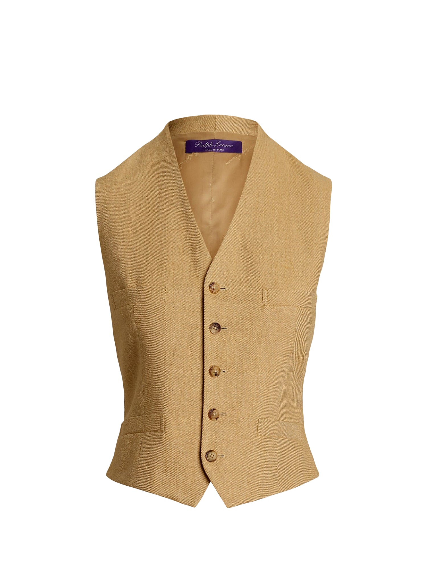 Gilet Jaiden en sergé de soie et de lin mélangé - Lux Tan