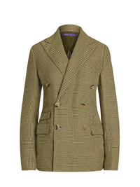 Veste Richie prince-de-galles en lin mélangé - Tan & Moss